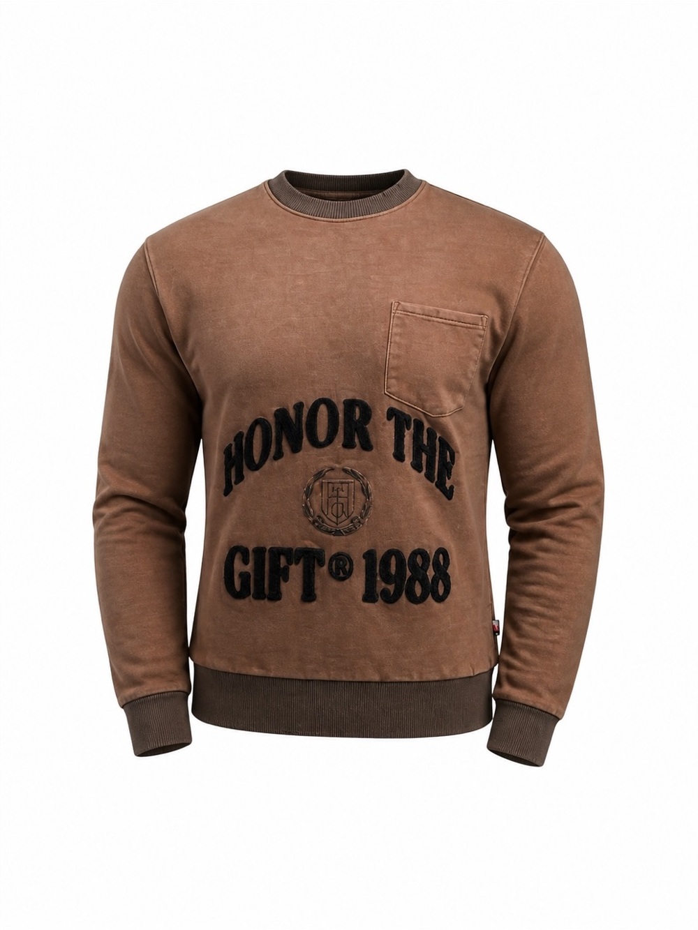 Honor the Gift 1988 logo crewneck distressed brown sweatshirt Medium